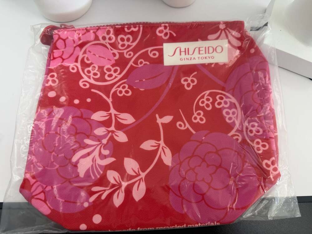 Shiseido Ginza Tokyo Pink Floral Cosmetic Bag New